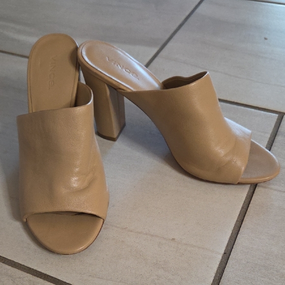 Vince Shoes - Vince Women's Beige Leather Heels For Office Or Any Ocassion Size 7.5